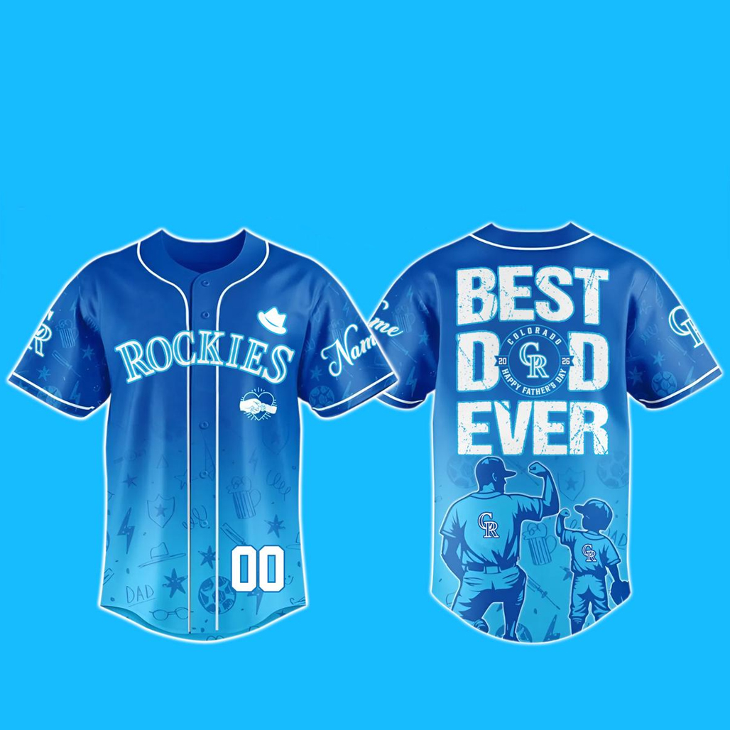 Custom Name & Number Colorado Rockies Happy Fathers Day 2026 Baseball Jersey