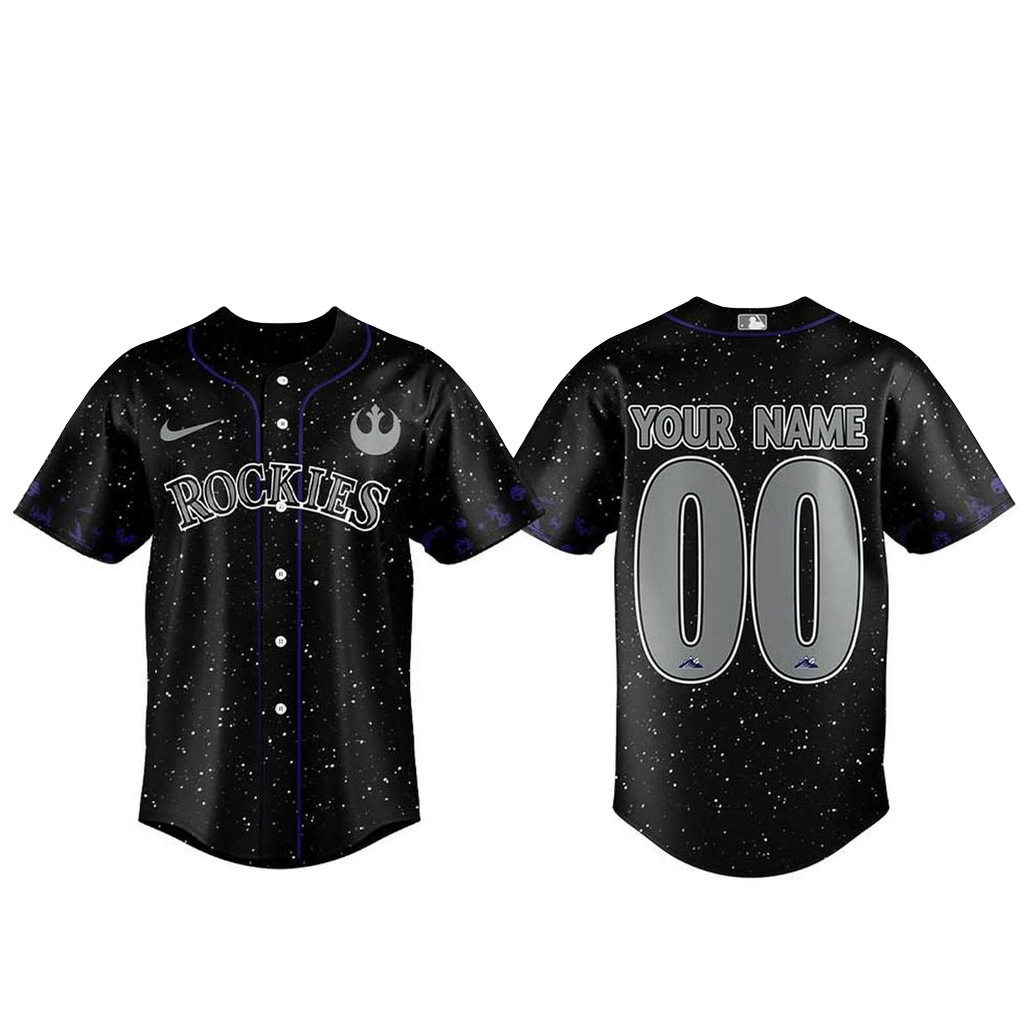 Custom Name & Number Colorado Rockies Star Wars Night 2026 Dark Version Baseball Jersey