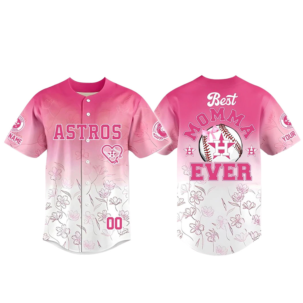 Custom Name & Number Houston Astros Happy Mothers Day 2026 Baseball Jersey