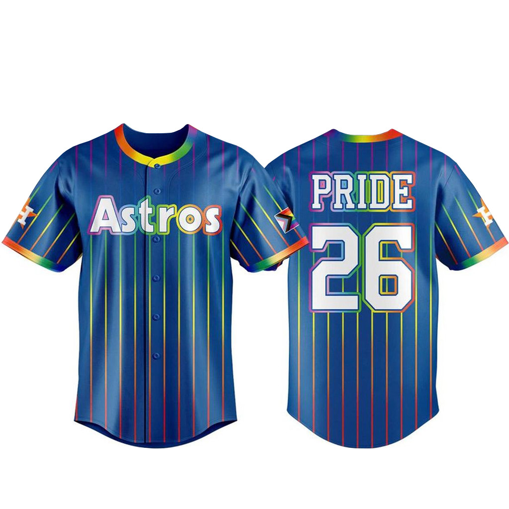 Custom Name & Number Houston Astros Pride Night 2026 The Champs Baseball Jersey