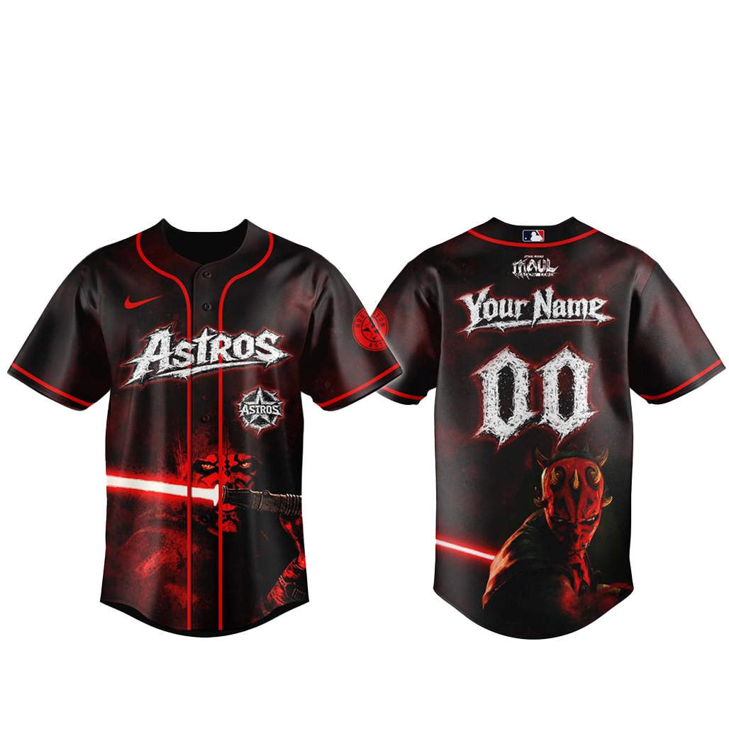 Custom Name & Number Houston Astros x Star Wars Maul Shadow Lord 2026 Baseball Jersey