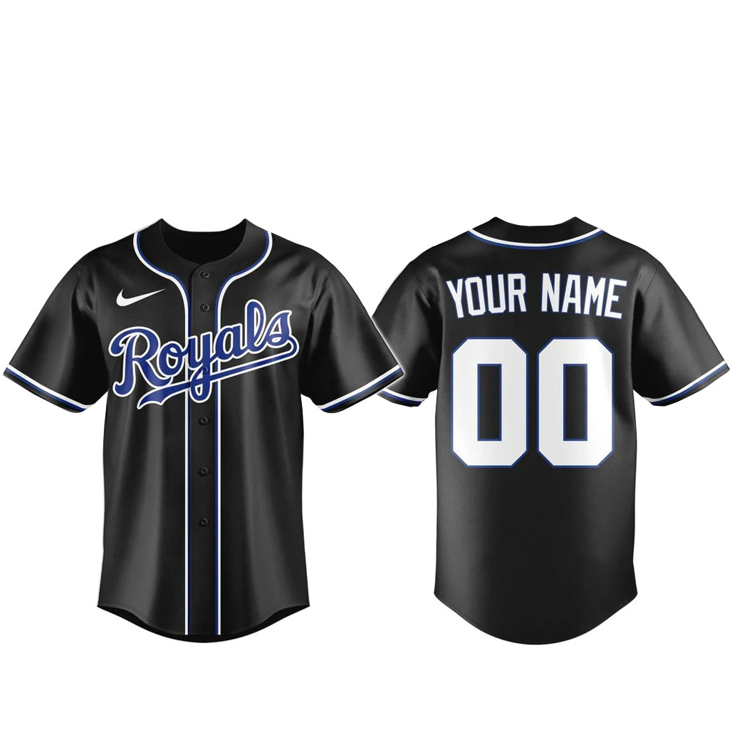 Custom Name & Number Kansas City Royals Blackout Built For The Night 2026 Baseball Jersey