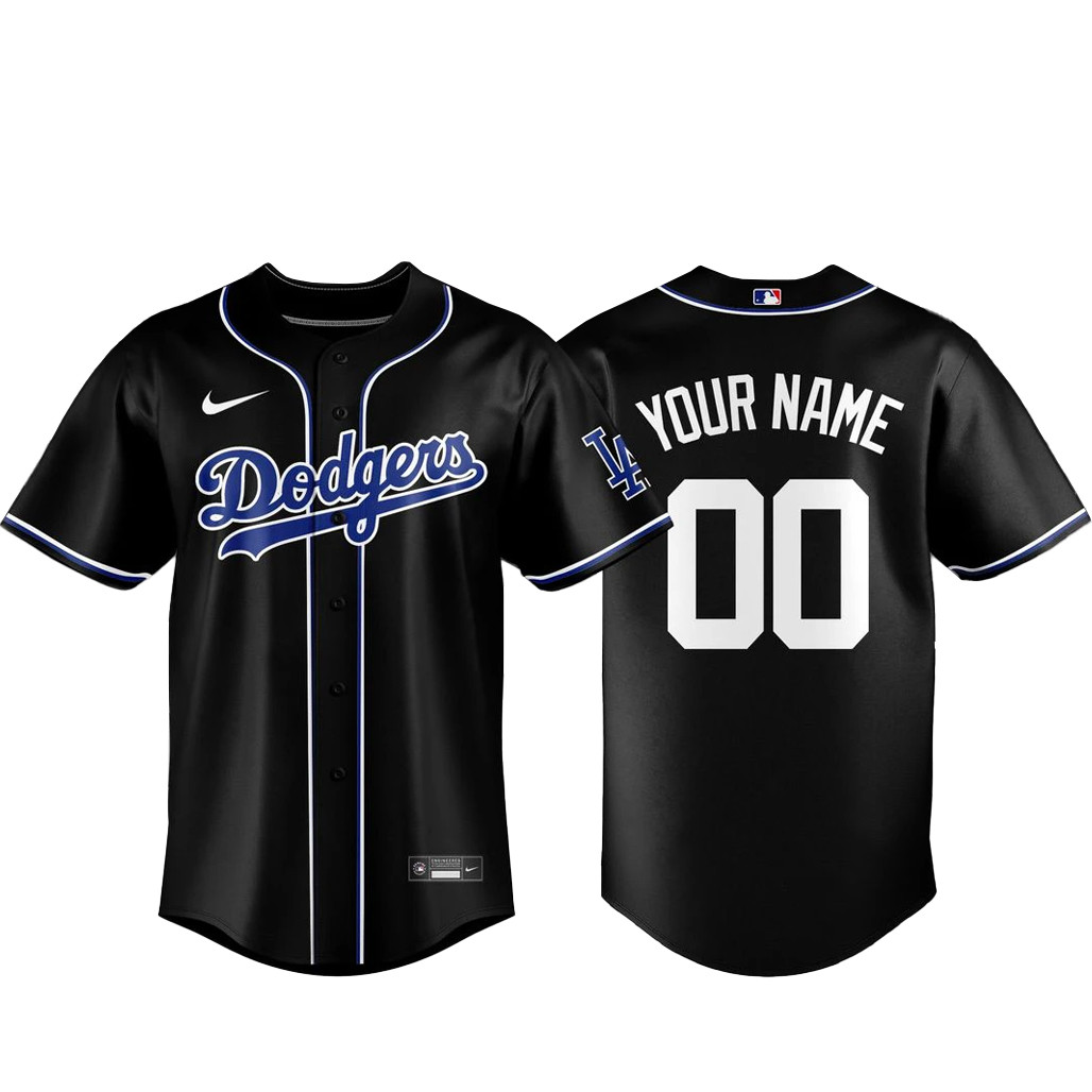 Custom Name & Number Los Angeles Dodgers Blackout Built For The Night 2026 Baseball Jersey
