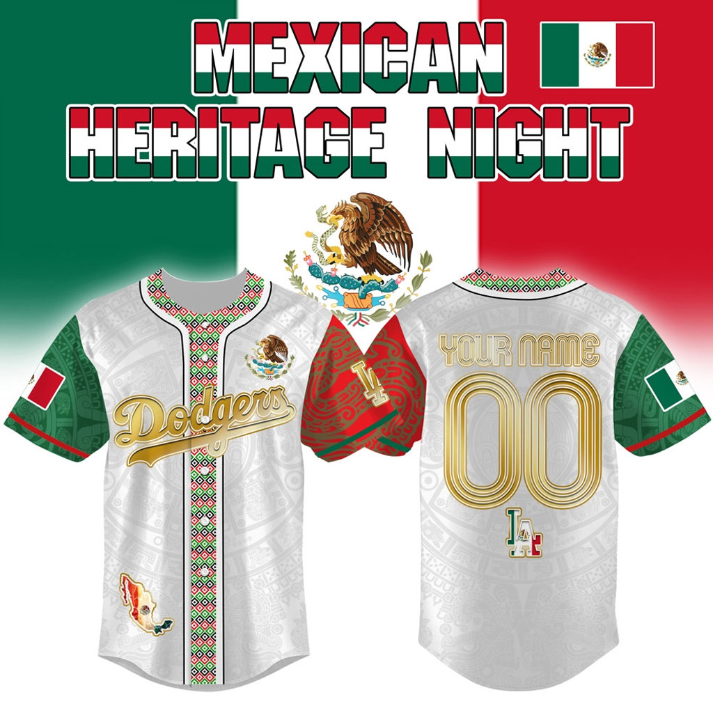 Custom Name & Number Los Angeles Dodgers x Mexican Heritage Night 2026 Baseball Jersey
