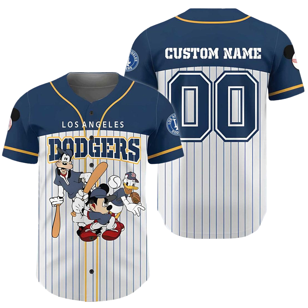 Custom Name & Number Los Angeles Dodgers x Mickey & Friends 2026 Baseball Jersey