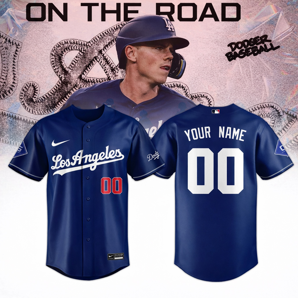 Custom Name & Number Los Angeles Dodgers x Taking Our Blue On The Road 2026 Baseball Jersey