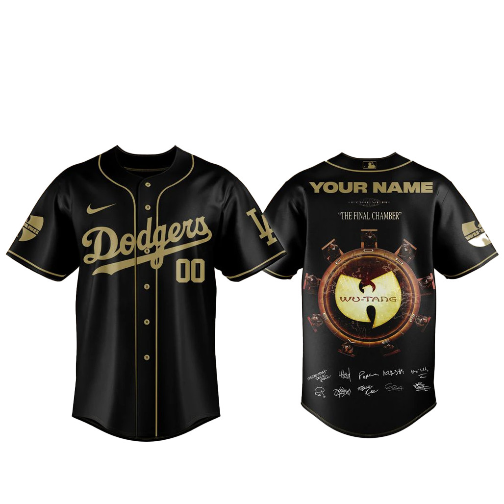 Custom Name & Number Los Angeles Dodgers x Wu-Tang Forever The Final Chamber Baseball Jersey