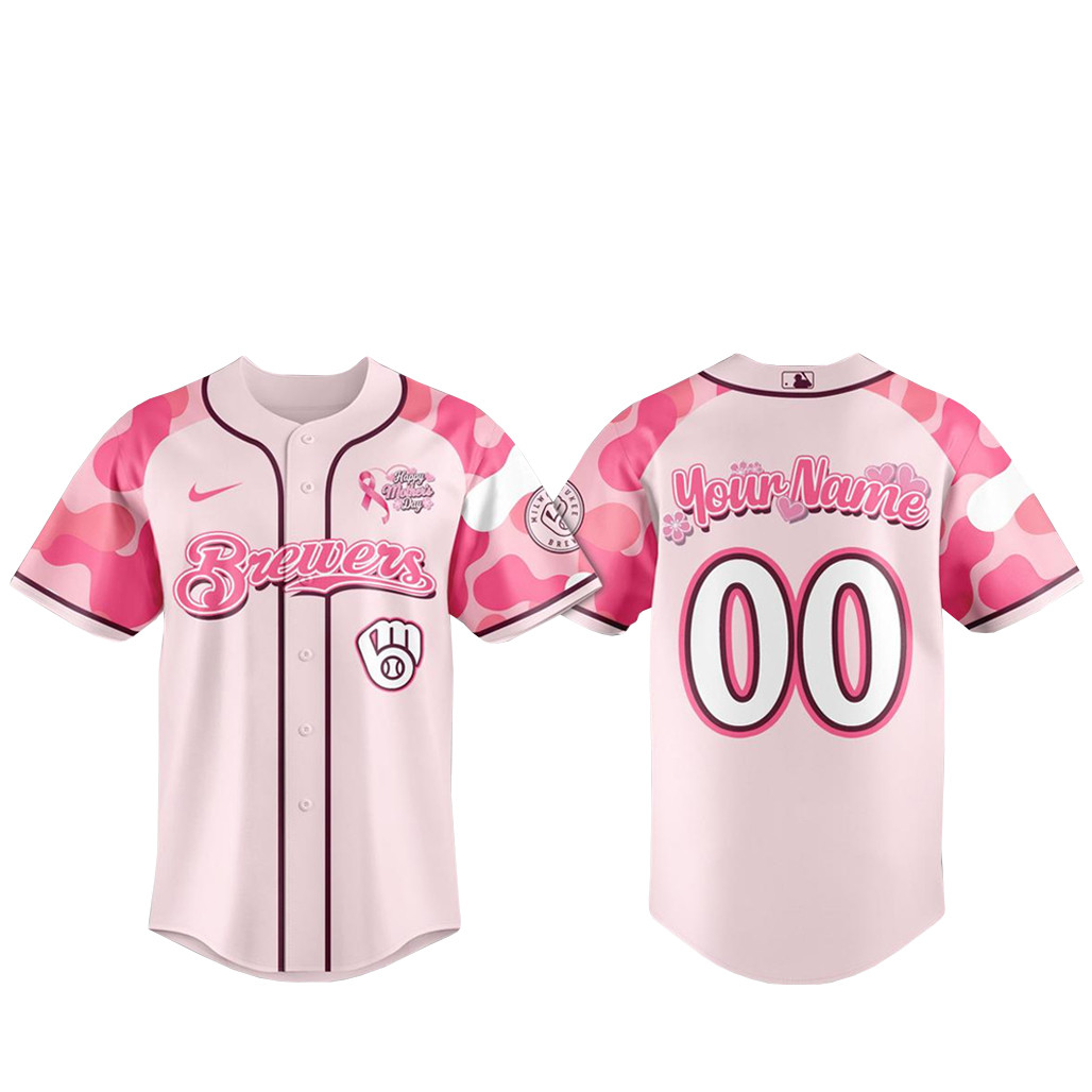 Custom Name & Number Milwaukee Brewers Mothers Day 2026 Baseball Jersey