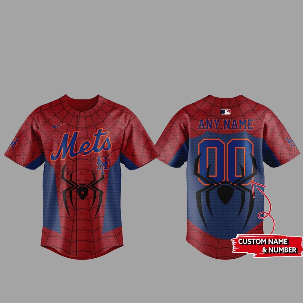 Custom Name & Number New York Mets Spider Man 2026 Baseball Jersey