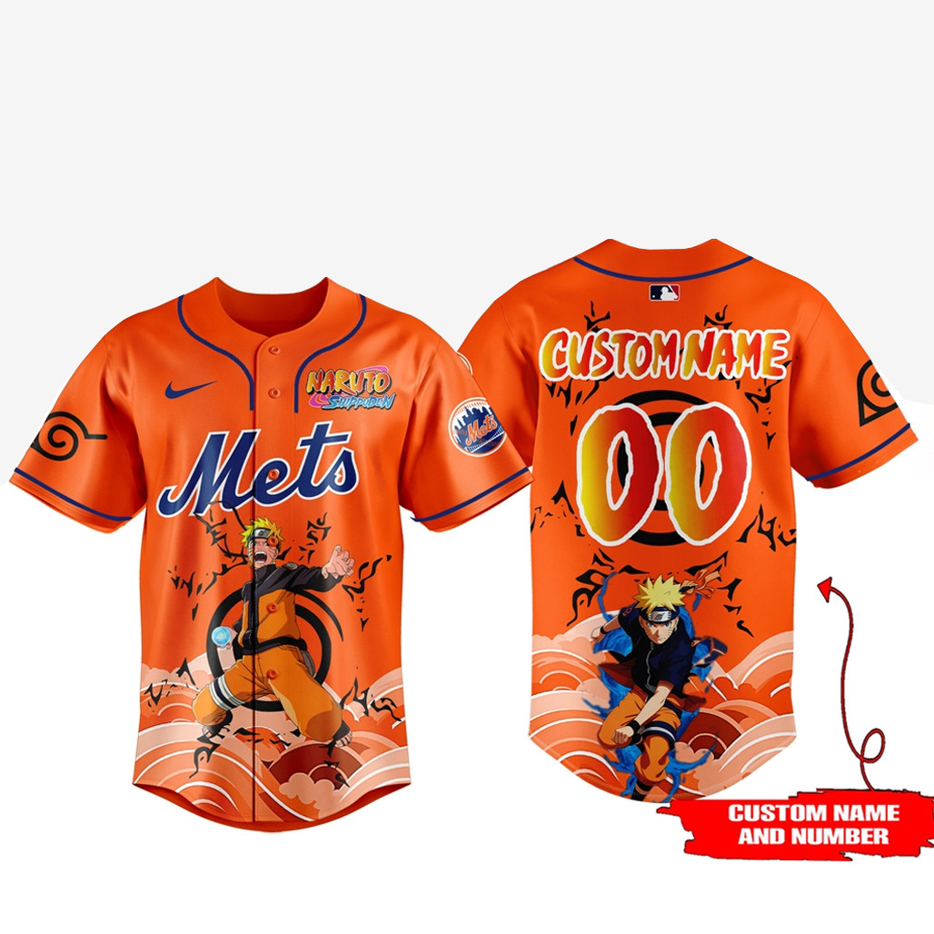 Custom Name & Number New York Mets x Naruto Game Night 2026 Baseball Jersey