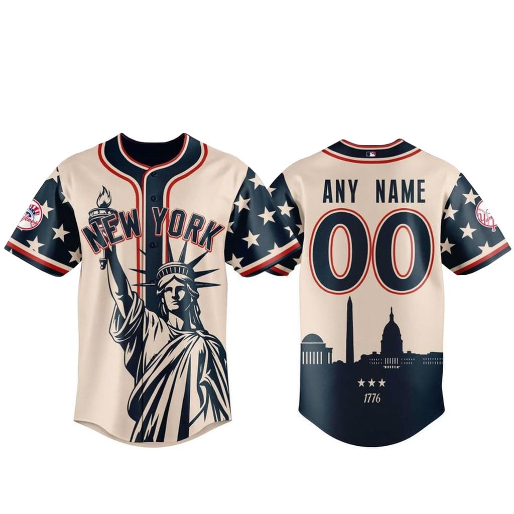 Custom Name & Number New York Yankees 2026 Independence Day America 250 Birthday Baseball Jersey