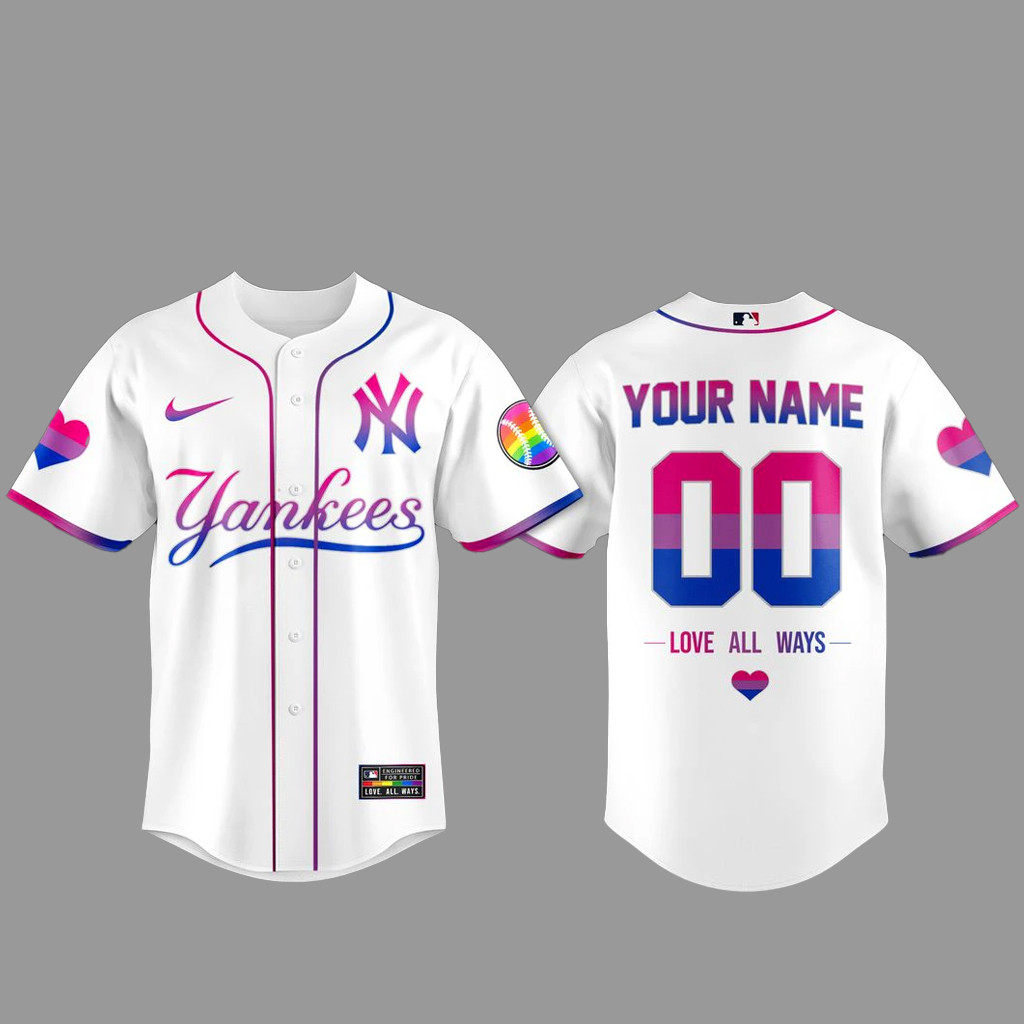 Custom Name & Number New York Yankees Pride Day Love All Ways Baseball Jersey 2026