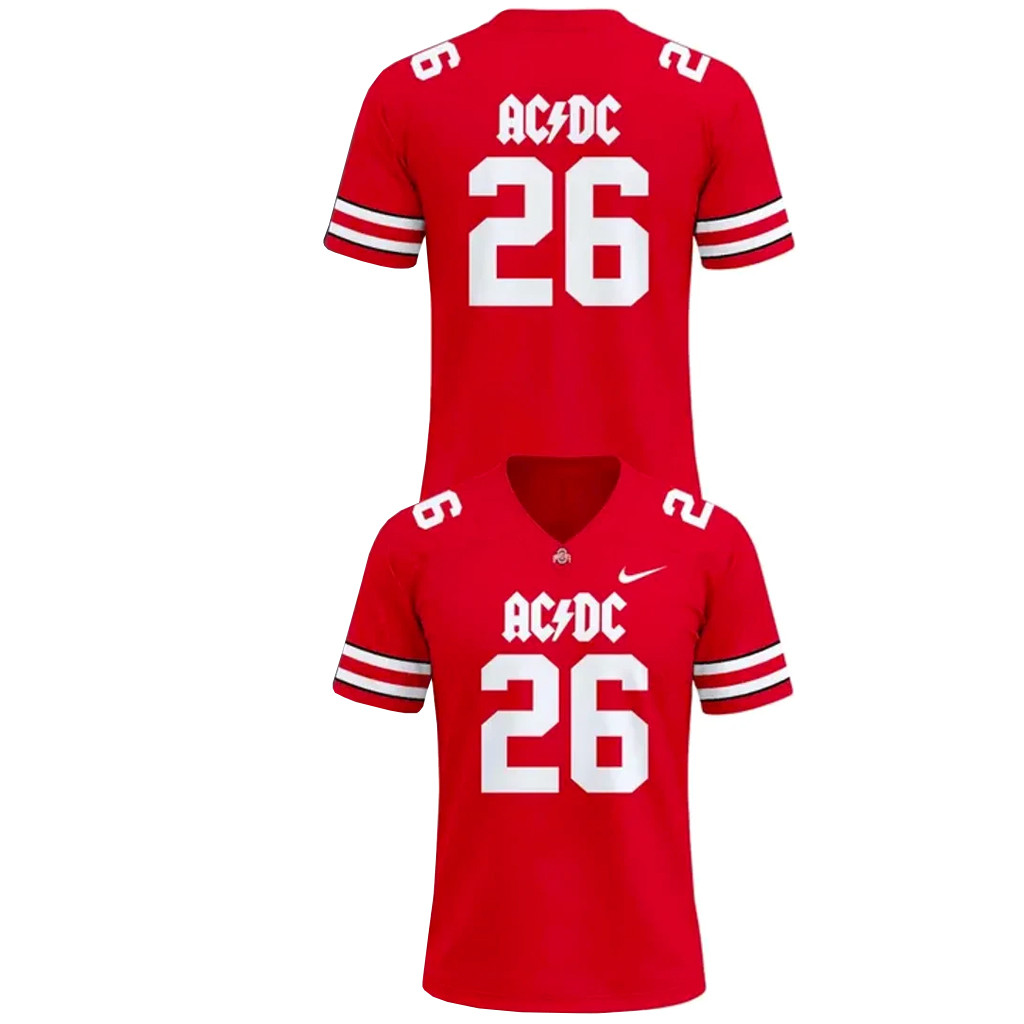 Custom Name & Number Ohio State Buckeyes ACDC 2026 Tour Football Jersey