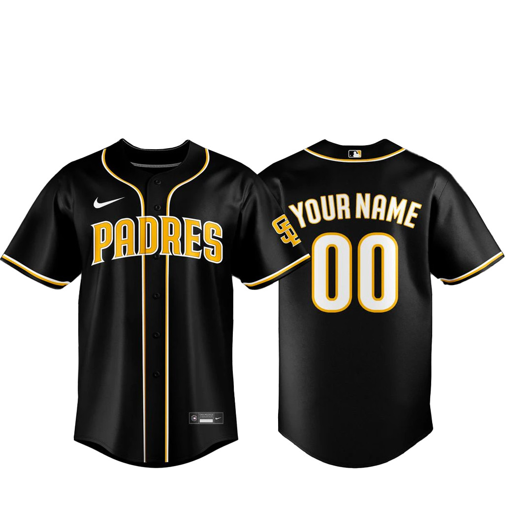Custom Name & Number San Diego Padres Blackout Built For The Night 2026 Baseball Jersey