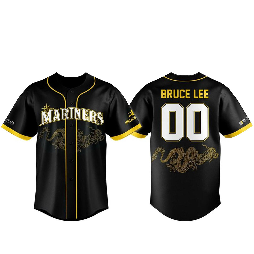 Custom Name & Number Seattle Mariners Bruce Lee Night 2026 Baseball Jersey