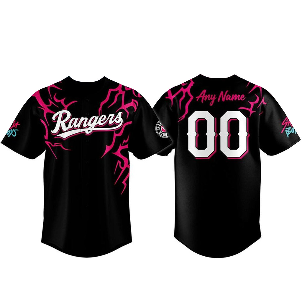 Custom Name & Number Texas Rangers x K-Pop Demon Hunters 2026 Saja Boys Baseball Jersey