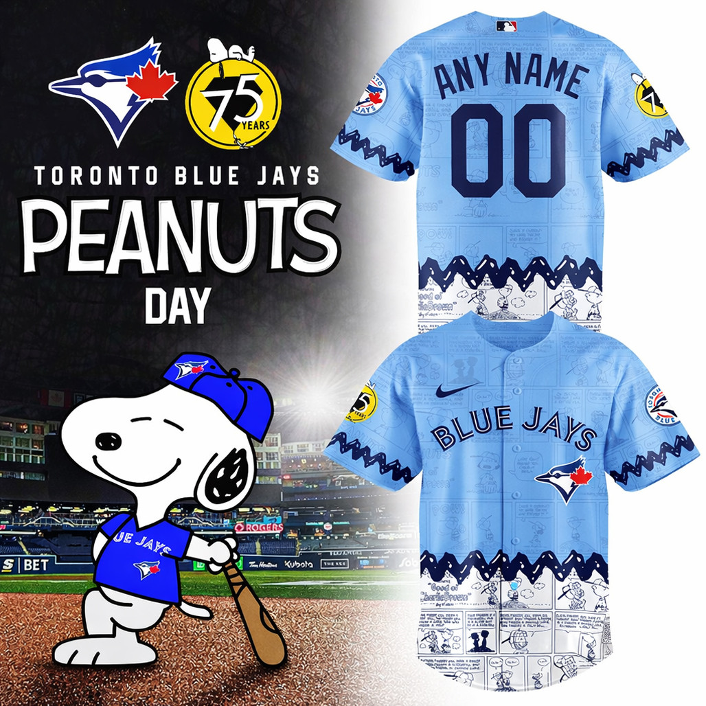Custom Name & Number Toronto Blue Jays Peanuts Day 2026 Gameday Baseball Jersey