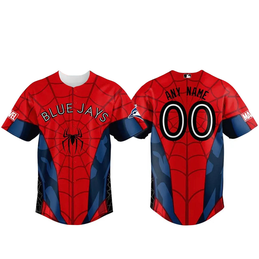 Custom Name & Number Toronto Blue Jays x Spider-Man Night 2026 Baseball Jersey