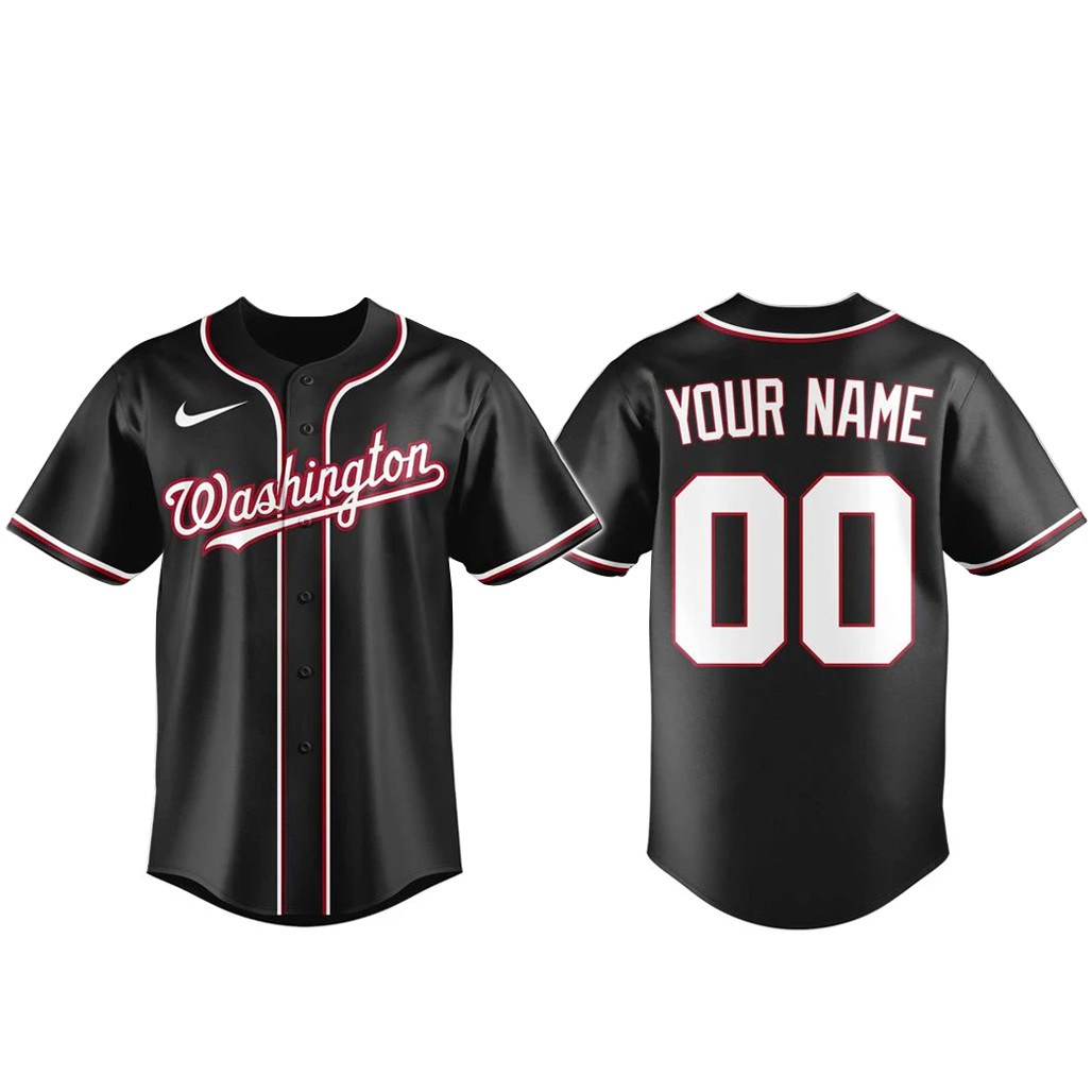 Custom Name & Number Washington Nationals Blackout Built For The Night 2026 Baseball Jersey