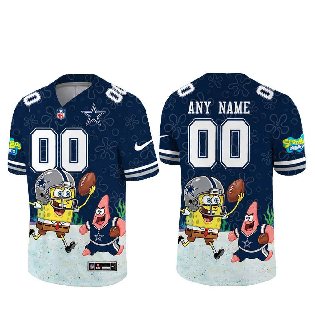 Dallas Cowboys x SpongeBob SquarePants 2026 Custom Name Number Football Jersey 2 - Unicasport Dallas Cowboys x SpongeBob SquarePants 2026 Custom Name Number Football Jersey