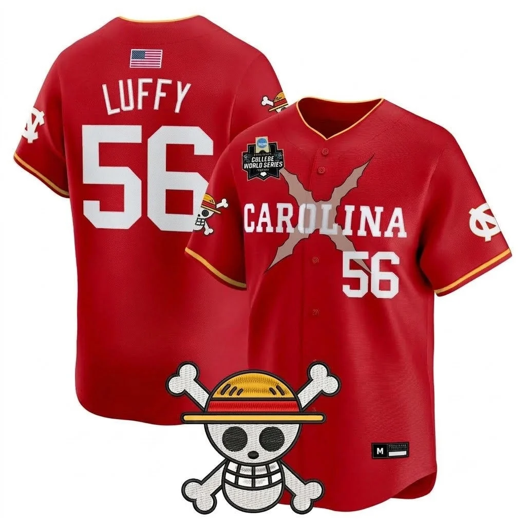 One Piece x North Carolina Tar Heels College World Series 2026 Custom Baseball Jersey 1 - Unicasport One Piece x North Carolina Tar Heels College World Series 2026 Custom Baseball Jersey