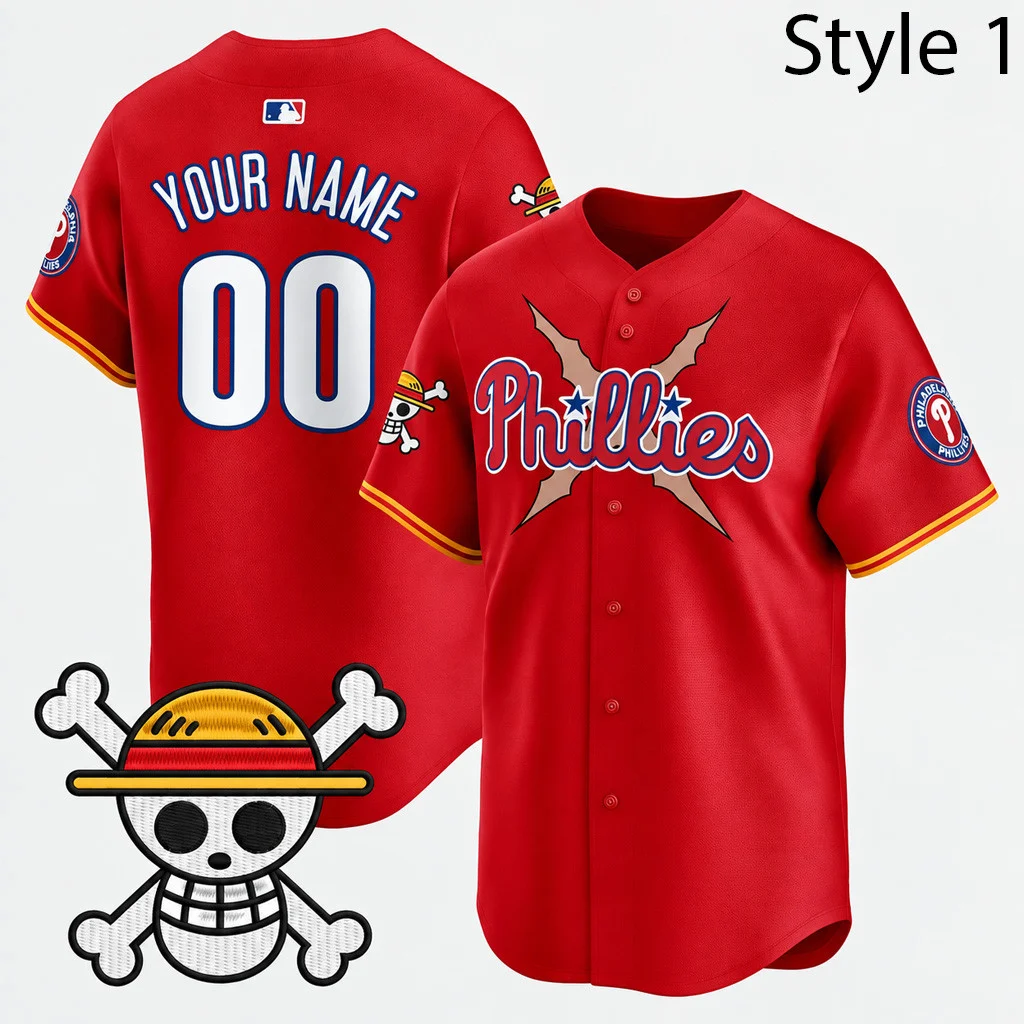 Philadelphia Phillies x One Piece 2026 Custom Name Number Baseball Jersey 1 - Unicasport Philadelphia Phillies x One Piece 2026 Custom Name Number Baseball Jersey