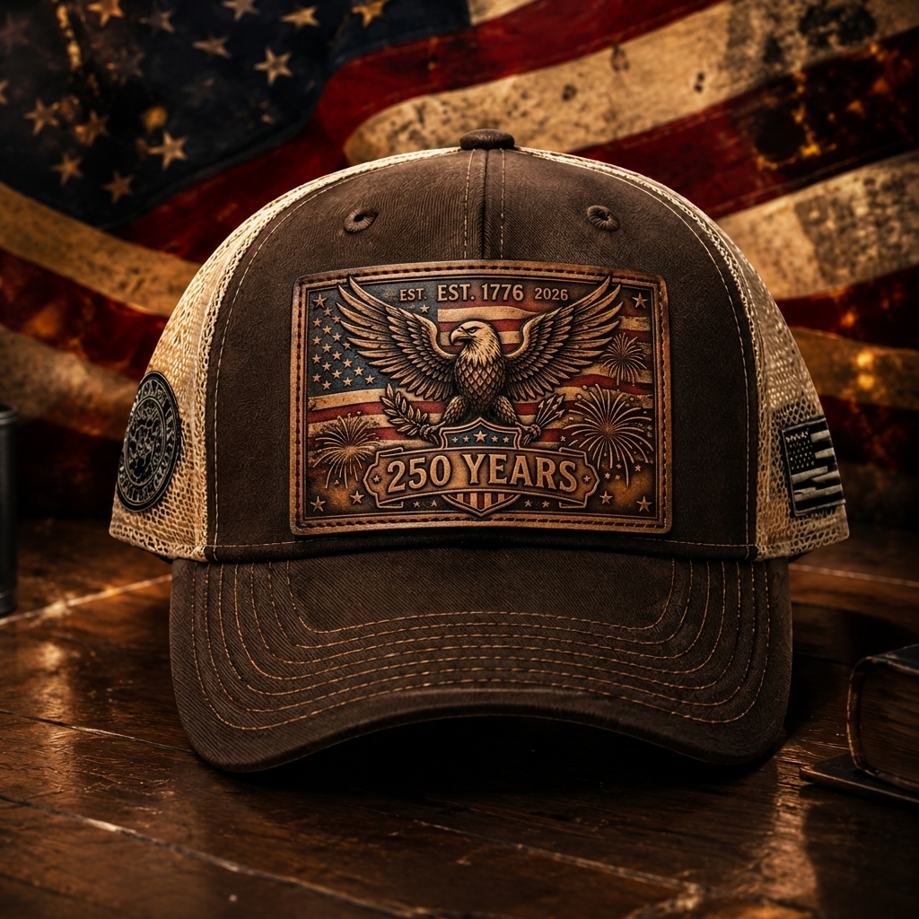 Custom Name Gift 2026 America 250th Anniversary Patriotic Trucker Hat Fan Merch Cap