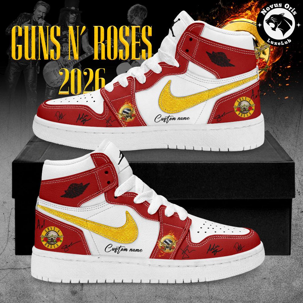 Custom Name Guns N& Roses World Tour 2026 High Top Sneakers – Rock Shoes