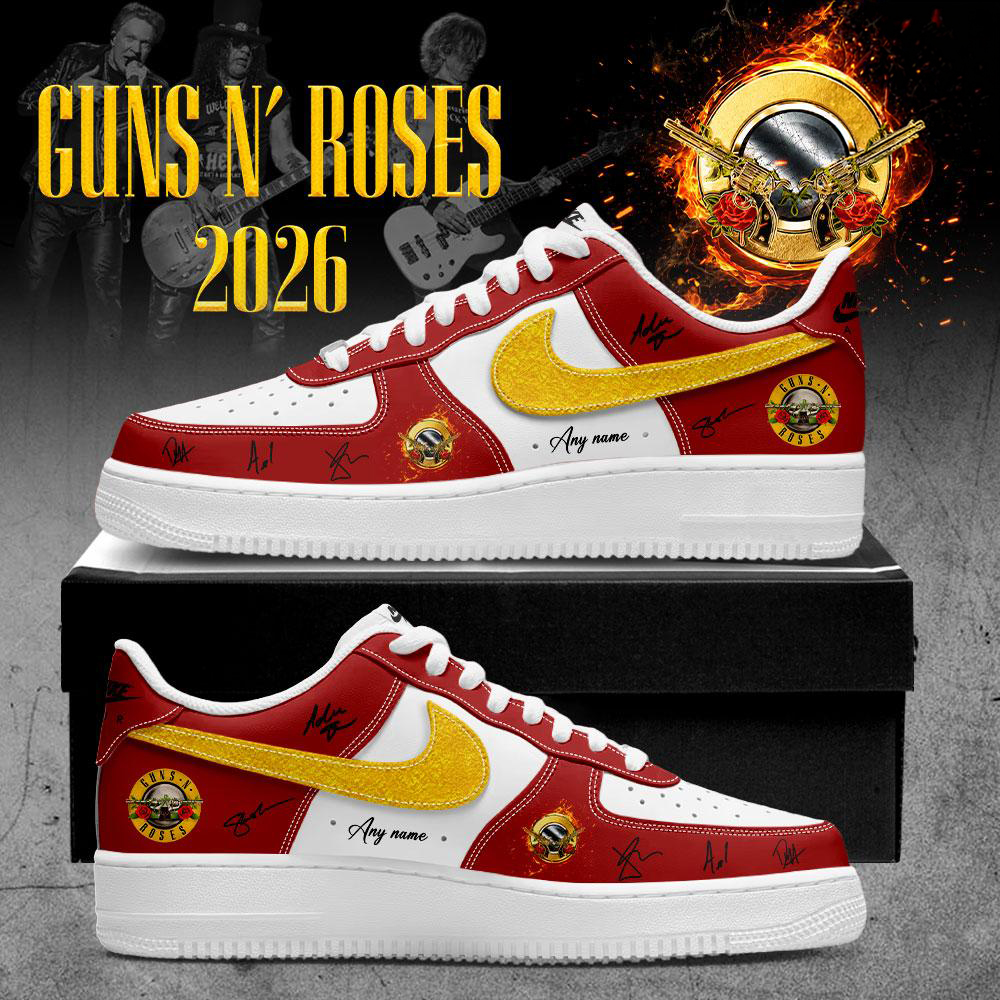 Guns N Roses Red and Yellow Personalized Classic Rock Sneakers