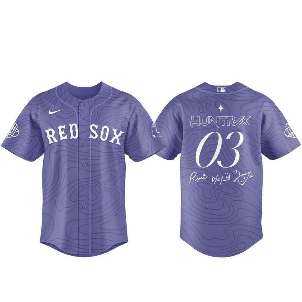 Custom Number Boston Red Sox K-Pop Demon Hunters 2026 Baseball Jersey
