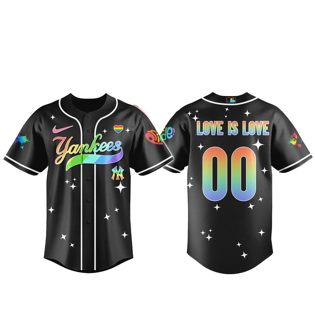 Custom Number New York Yankees Diamond with Pride Baseball Jersey