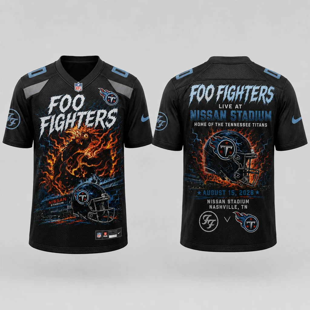 Tennessee Titans Foo Fighters 2026 Custom Number Football Jersey Music Sports Collection 1 - Unicasport Tennessee Titans Foo Fighters 2026 Custom Number Football Jersey Music Sports Collection