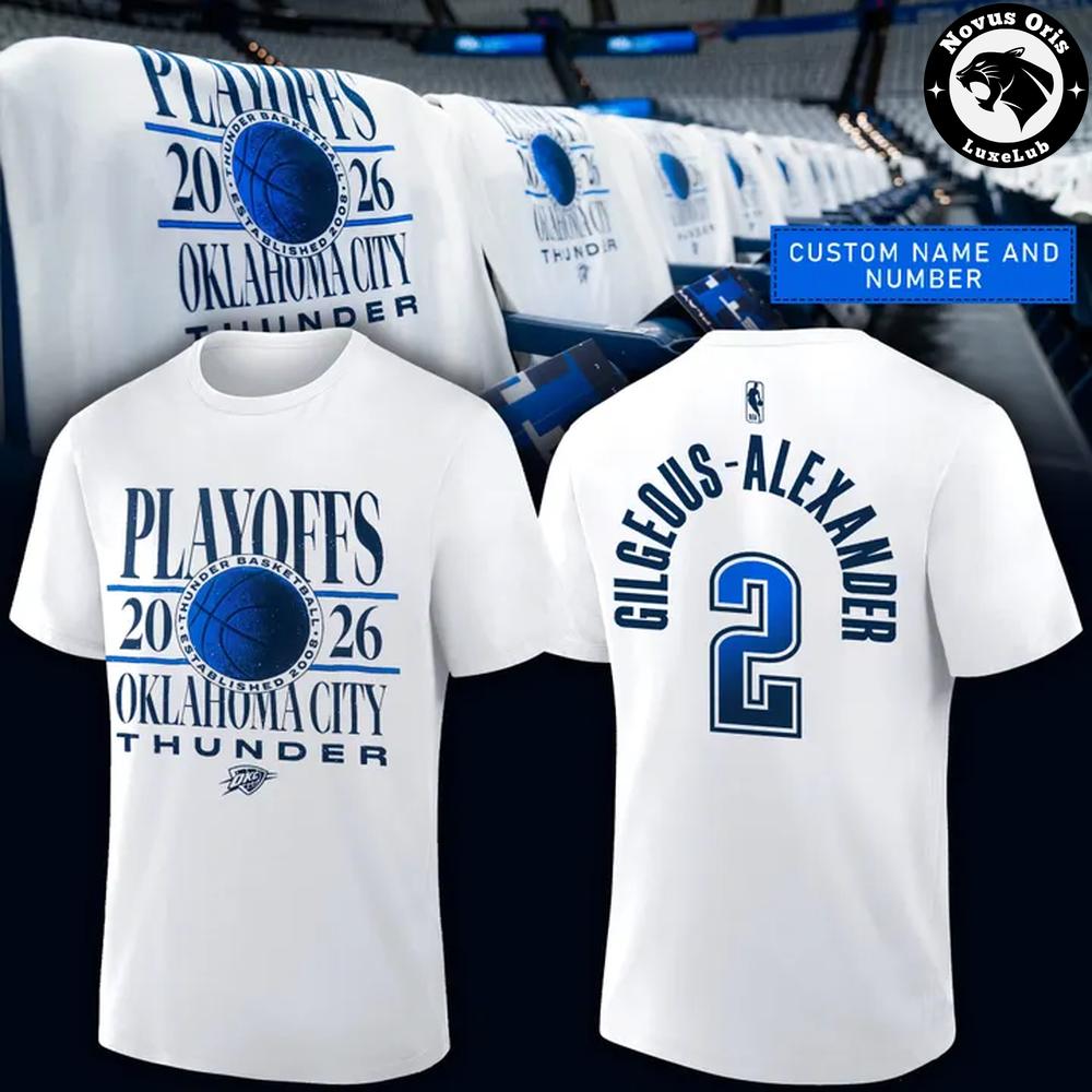Custom Oklahoma City Thunder 2026 NBA Playoffs Basketball T-Shirt