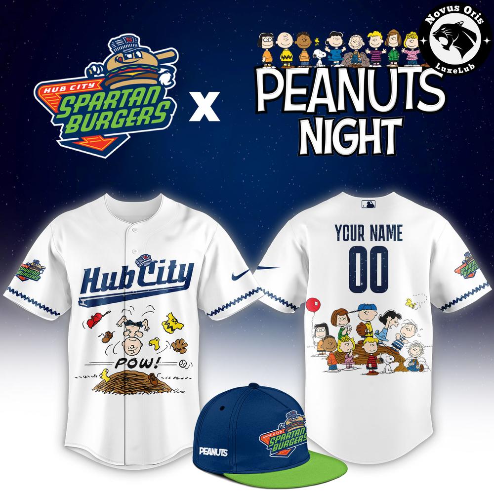 Custom Peanuts Night Snoopy Hub City Spartanburgers Baseball Jersey 1 - Unicasport Custom Peanuts Night Snoopy Hub City Spartanburgers Baseball Jersey