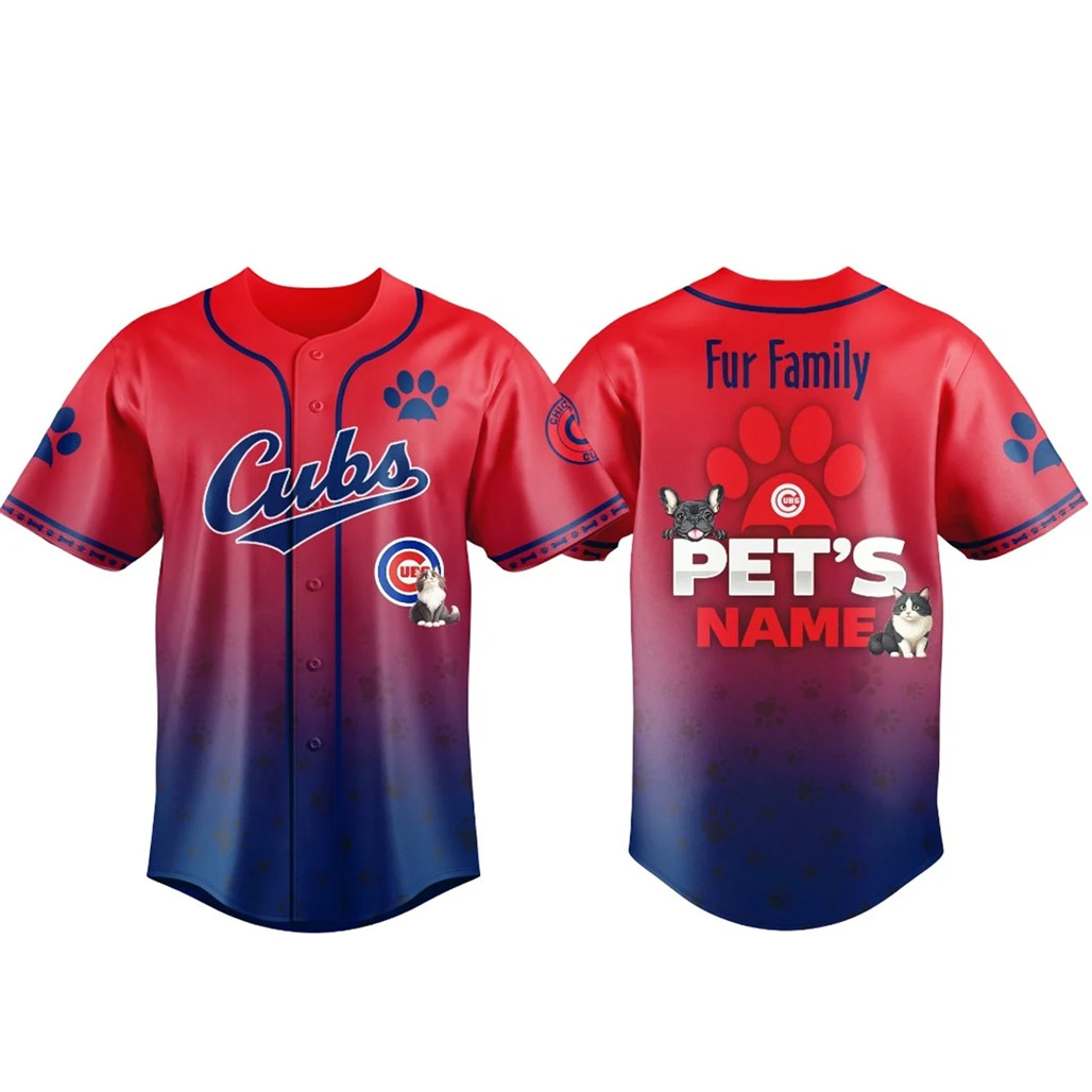 Custom Pets Name Chicago Cubs Fur Family Pet Game Night 2026 Baseball Jersey
