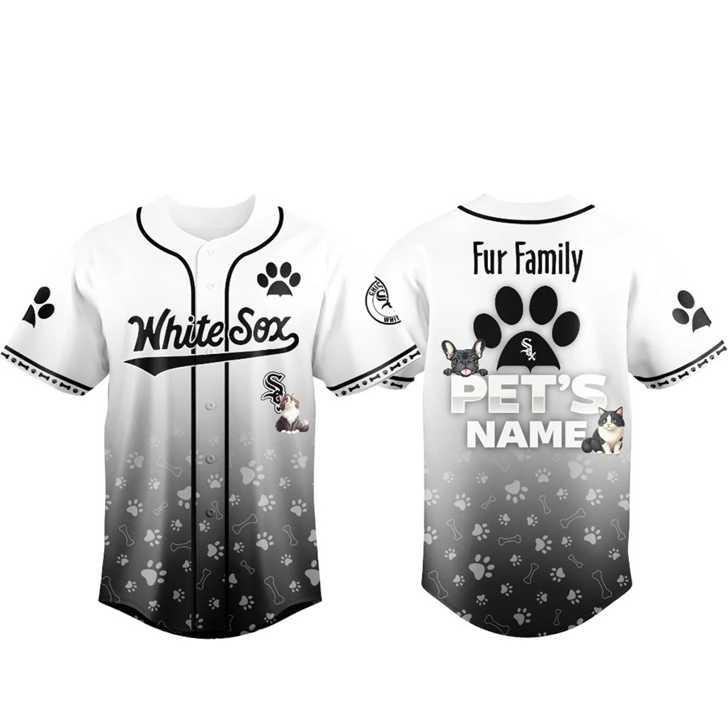 Custom Pets Name Chicago White Sox Fur Family Pet Game Night 2026 Baseball Jersey