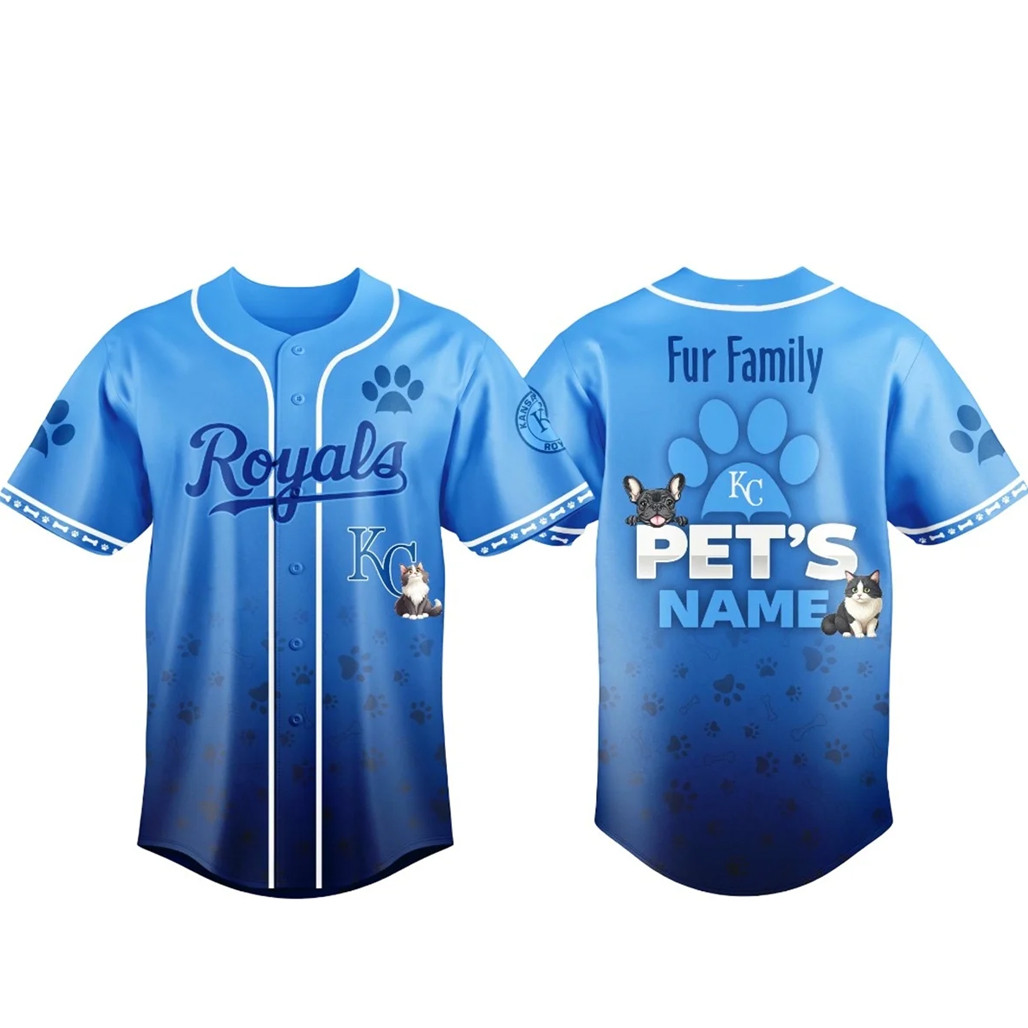 Custom Pets Name Kansas City Royals Fur Family Pet Game Night 2026 Baseball Jersey