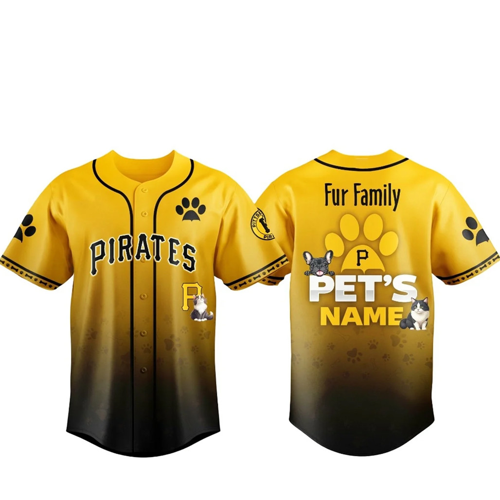 Custom Pets Name Pittsburgh Pirates Fur Family Pet Game Night 2026 Baseball Jersey