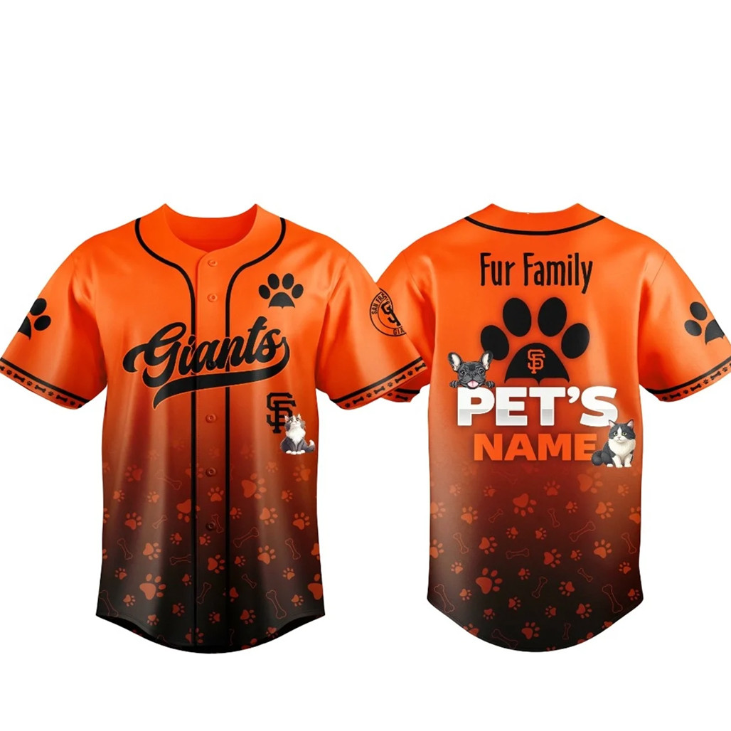 Custom Pets Name San Francisco Giants Fur Family Pet Game Night 2026 Baseball Jersey