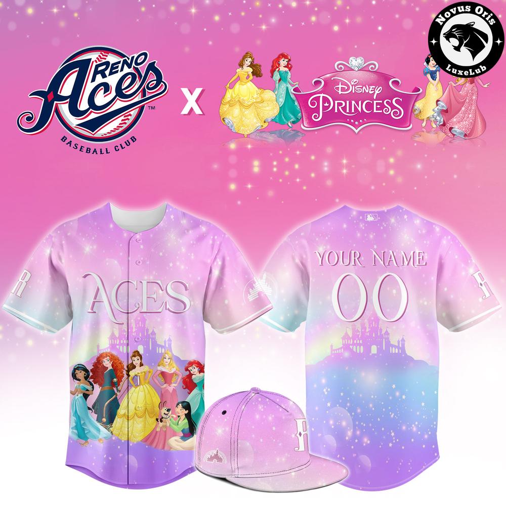 Custom Reno Aces x Disney Princess Baseball Jersey 1 - Unicasport Custom Reno Aces x Disney Princess Baseball Jersey