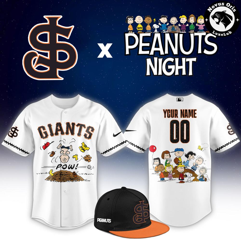 Custom San Jose Giants Peanuts Night Snoopy Baseball Jersey 1 - Unicasport Custom San Jose Giants Peanuts Night Snoopy Baseball Jersey