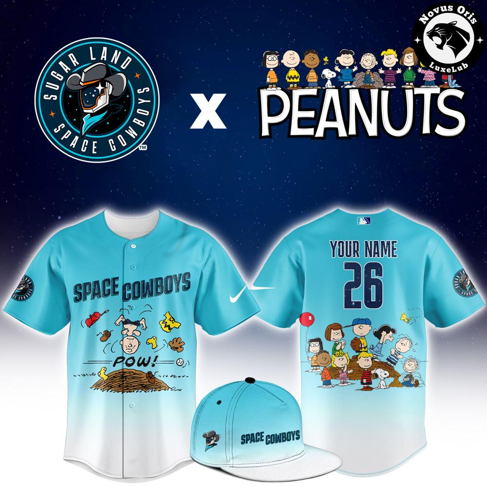 Custom Sugar Land Space Cowboys Peanuts Night Snoopy Baseball Jersey 1 - Unicasport Custom Sugar Land Space Cowboys Peanuts Night Snoopy Baseball Jersey
