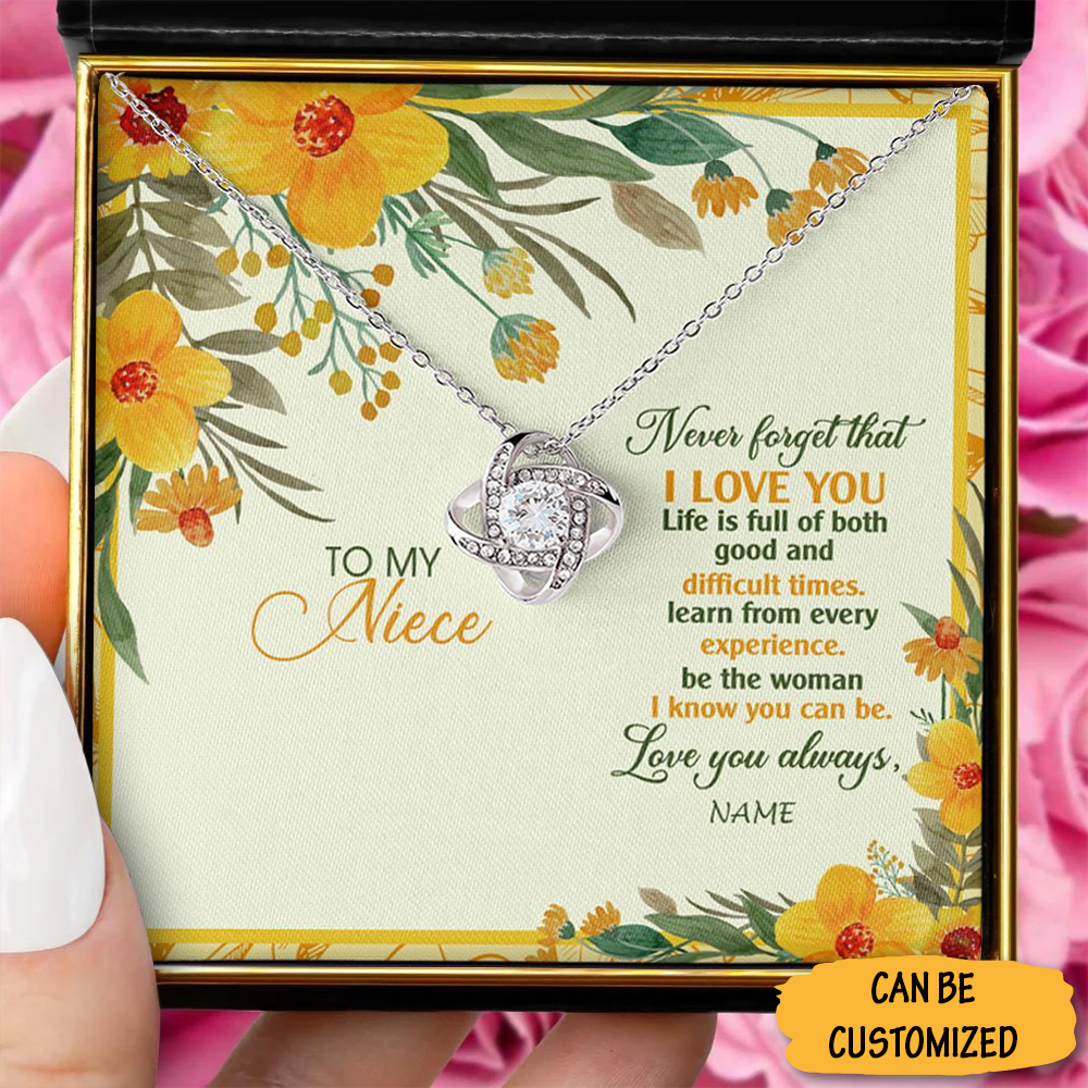Custom To My Niece Love Knot Necklace Sterling Silver Message For Giving A Necklace Personalized Gifts For Niece 1 Custom To My Niece Love Knot Necklace Sterling Silver Message For Giving A Necklace Personalized Gifts For Niece