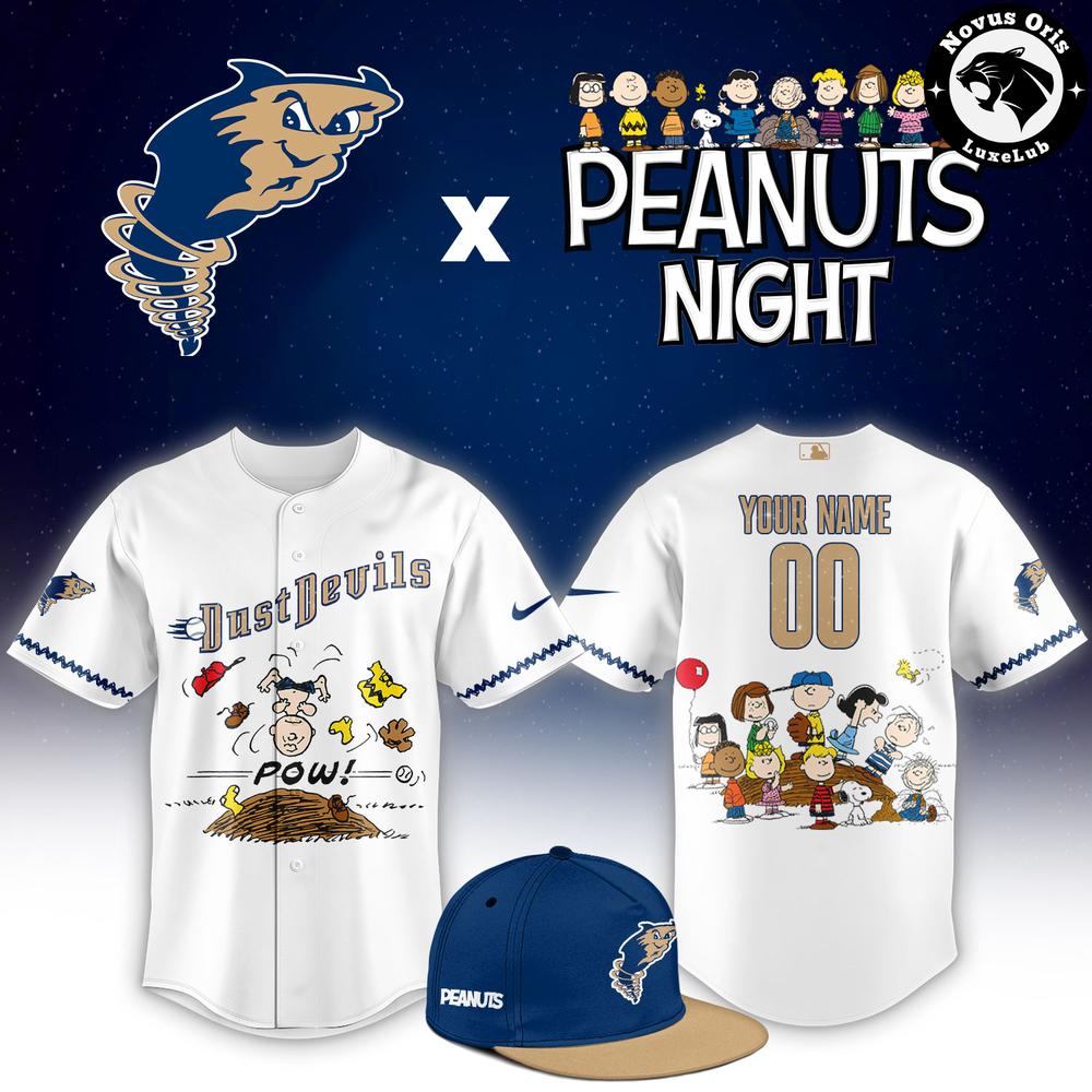 Custom Tri-City Dust Devils x Peanuts Night Snoopy Baseball Jersey 1 - Unicasport Custom Tri-City Dust Devils x Peanuts Night Snoopy Baseball Jersey