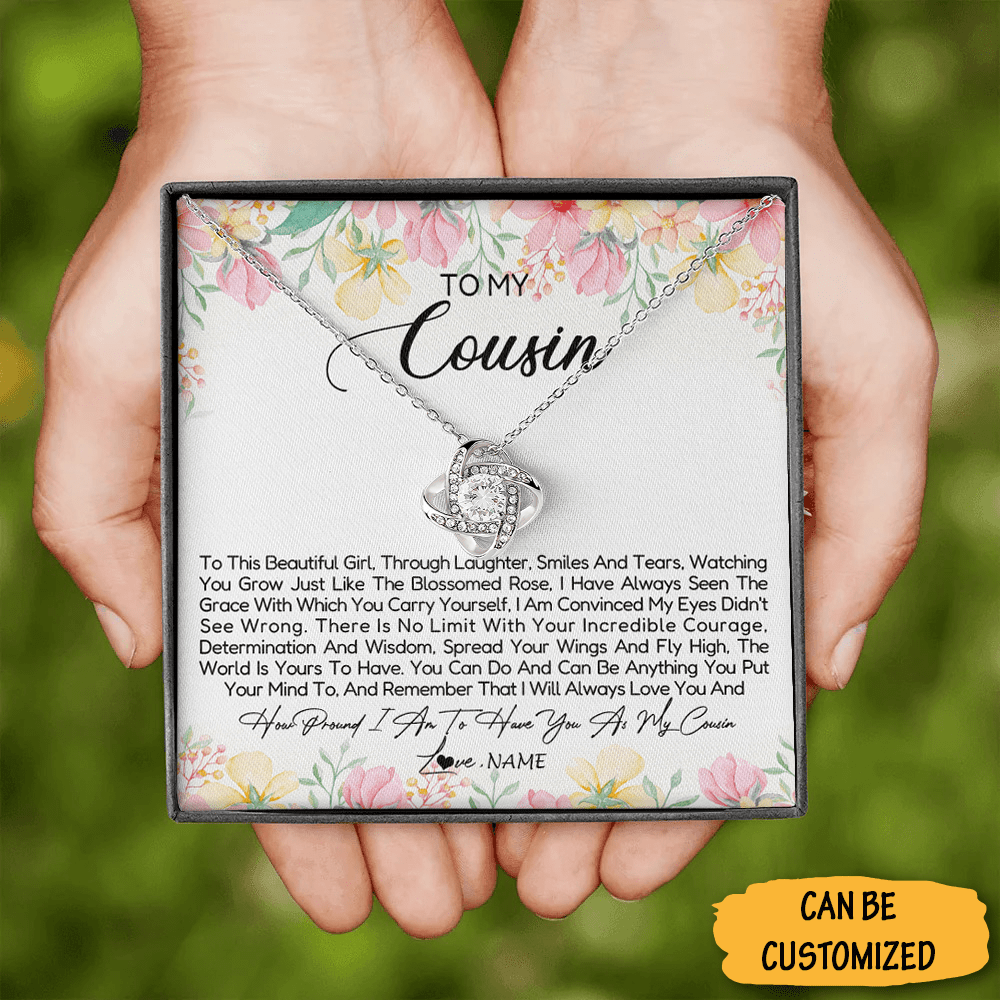 Customized To My Cousin Necklace Love Knot Pendant Necklace Sentimental Gifts For Cousin Sister 1 1 Customized To My Cousin Necklace Love Knot Pendant Necklace Sentimental Gifts For Cousin Sister 1
