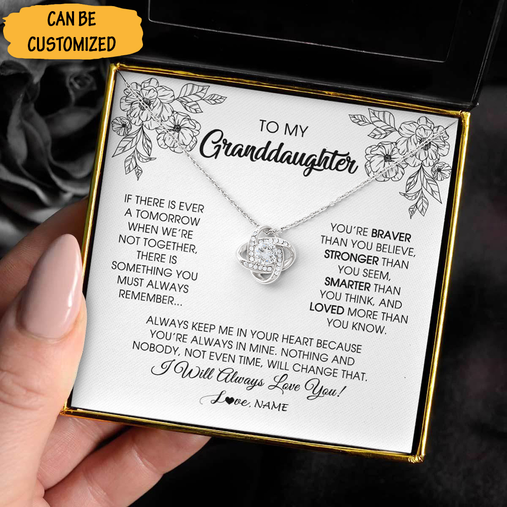 Customized To My Granddaughter Love Knot Necklace Personalized Granddaughter Necklace From Grandparents 1 Customized To My Granddaughter Love Knot Necklace Personalized Granddaughter Necklace From Grandparents