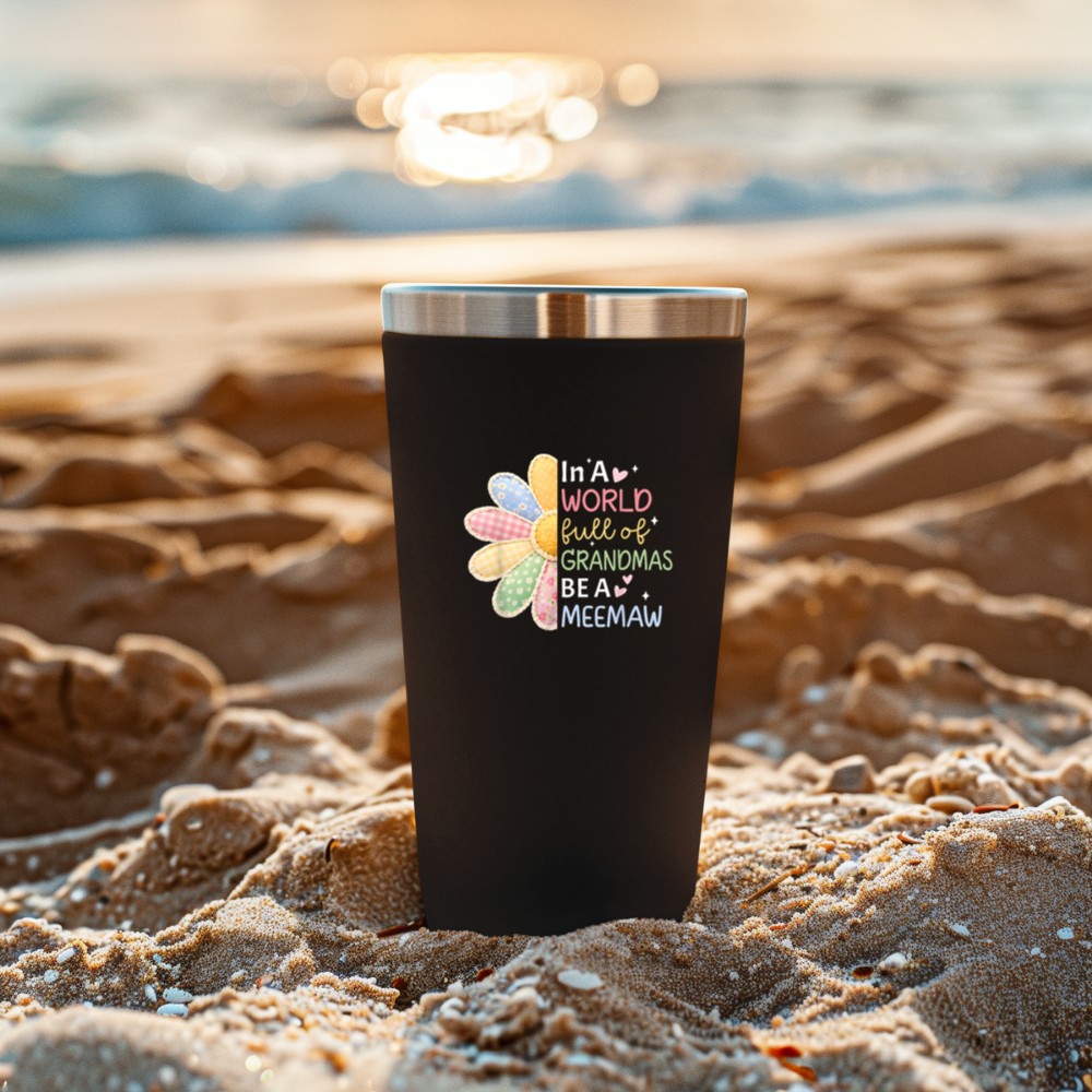 Cute in A World Full of Grandmas Be A Meemaw Sunflower Daisy Tumbler