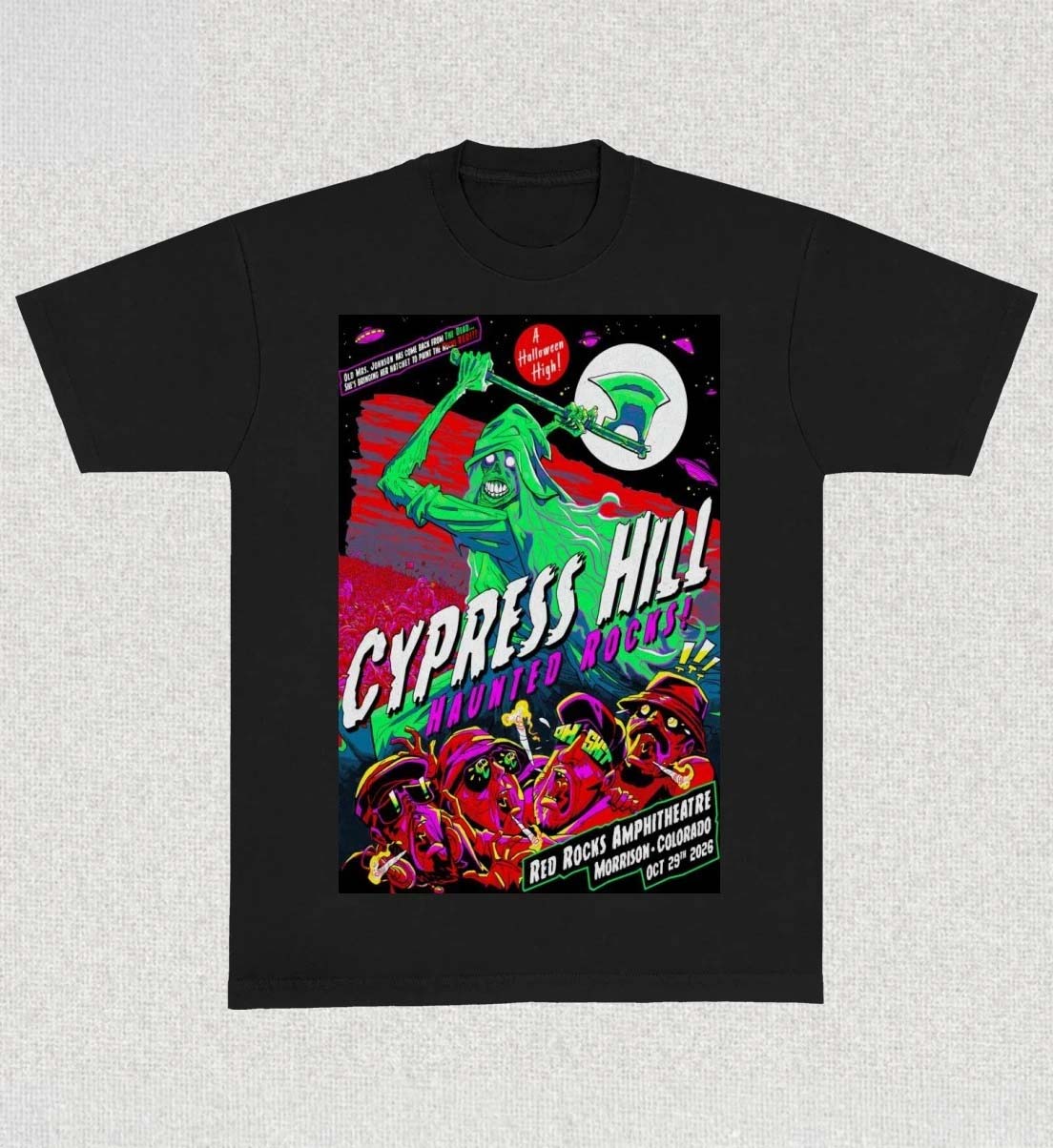 Cypress Hill Haunted Rocks Red Rocks Amphitheatre Colorado October 29 2026 Poster Limited TShirt