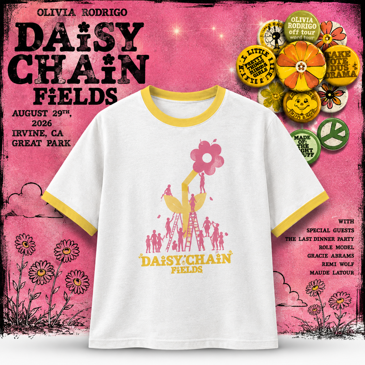 Daisy Chain Fields Aug 29 2026 Great Park, in Irvine, CA T-Shirt Merch 1 - merchtourboutique daisy chain fields aug 29 2026 great park in irvine ca t shirt merch V7F6y - merchtourboutique