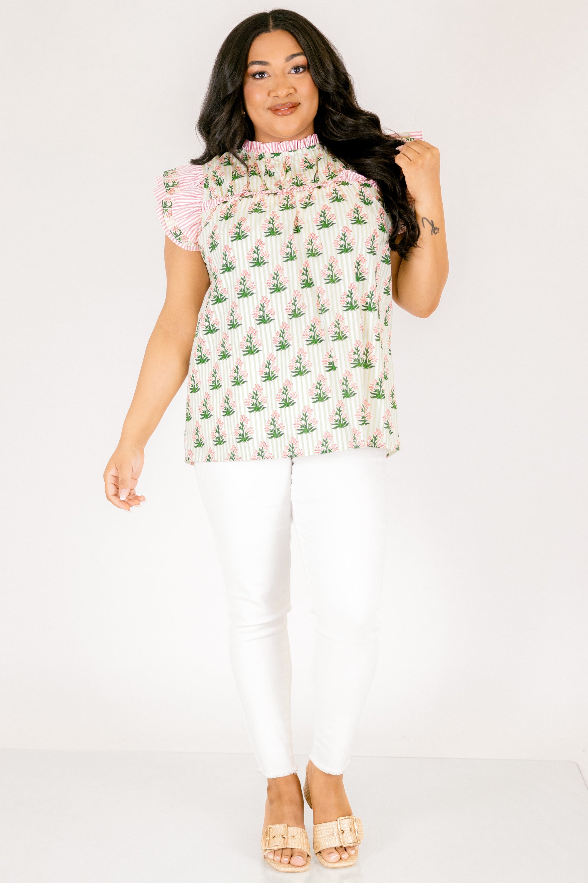 Daisy Dreams Top, Pink-White 3 Daisy Dreams Top, Pink-White - Image 3